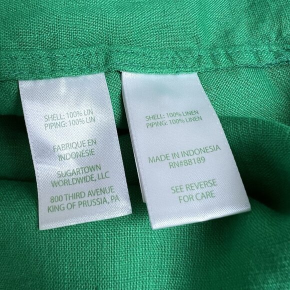 Lilly Pulitzer Rhoda Long Sleeve Popover Dress 100% Linen Green Pintuck Size 8 - Picture 9 of 12